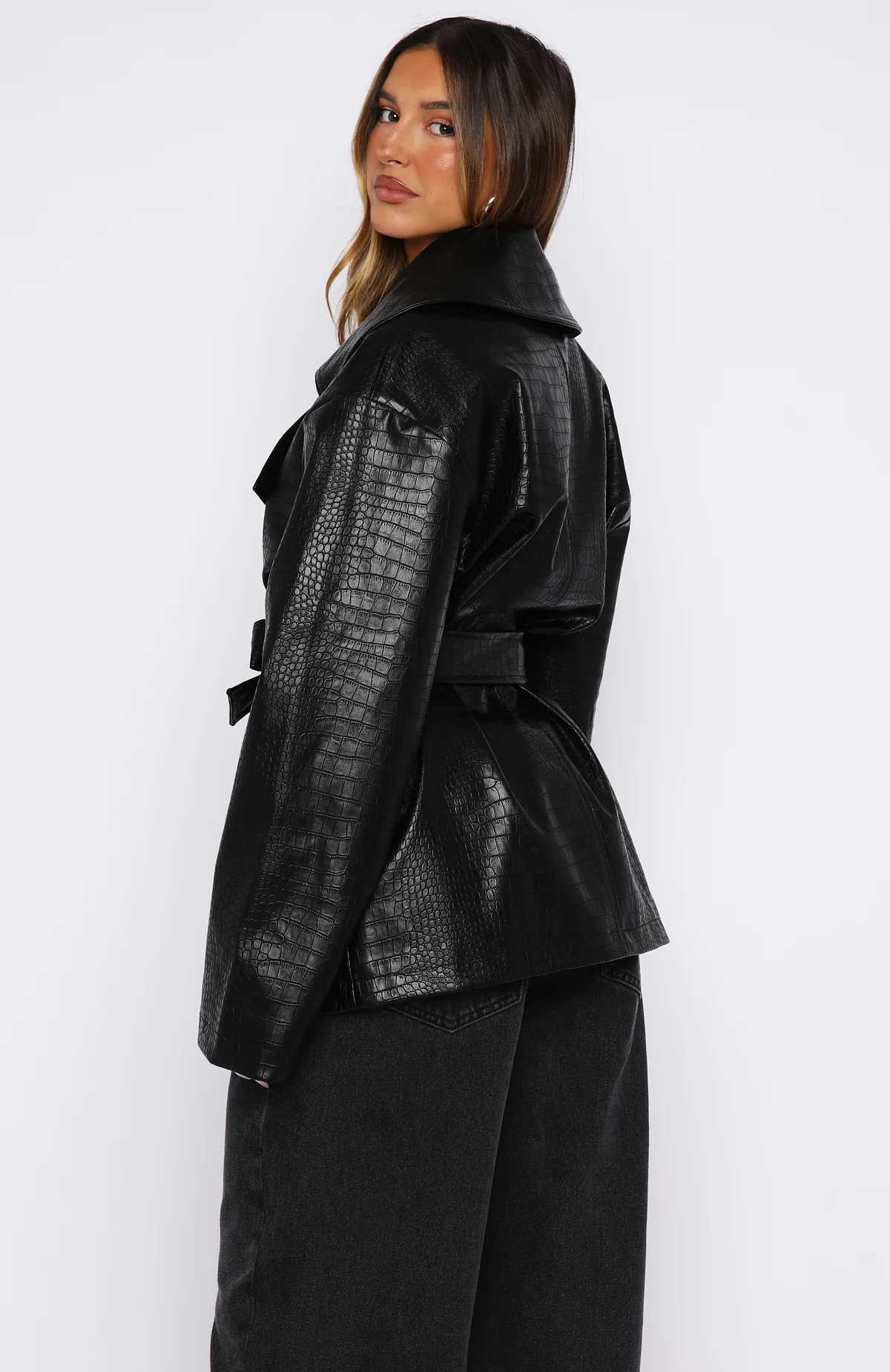 Victory Lap PU Jacket Black - Image 4