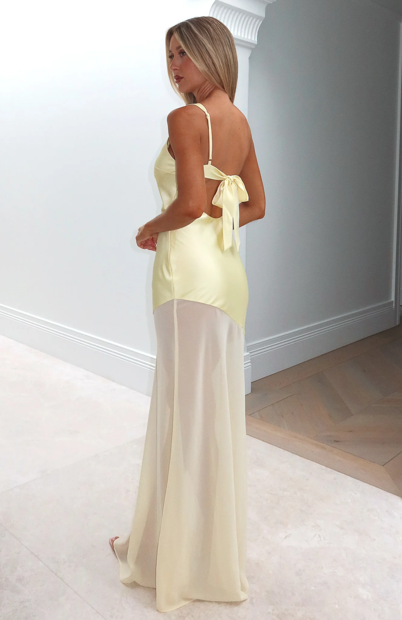 Vip Vibes Maxi Dress Lemon - Image 2