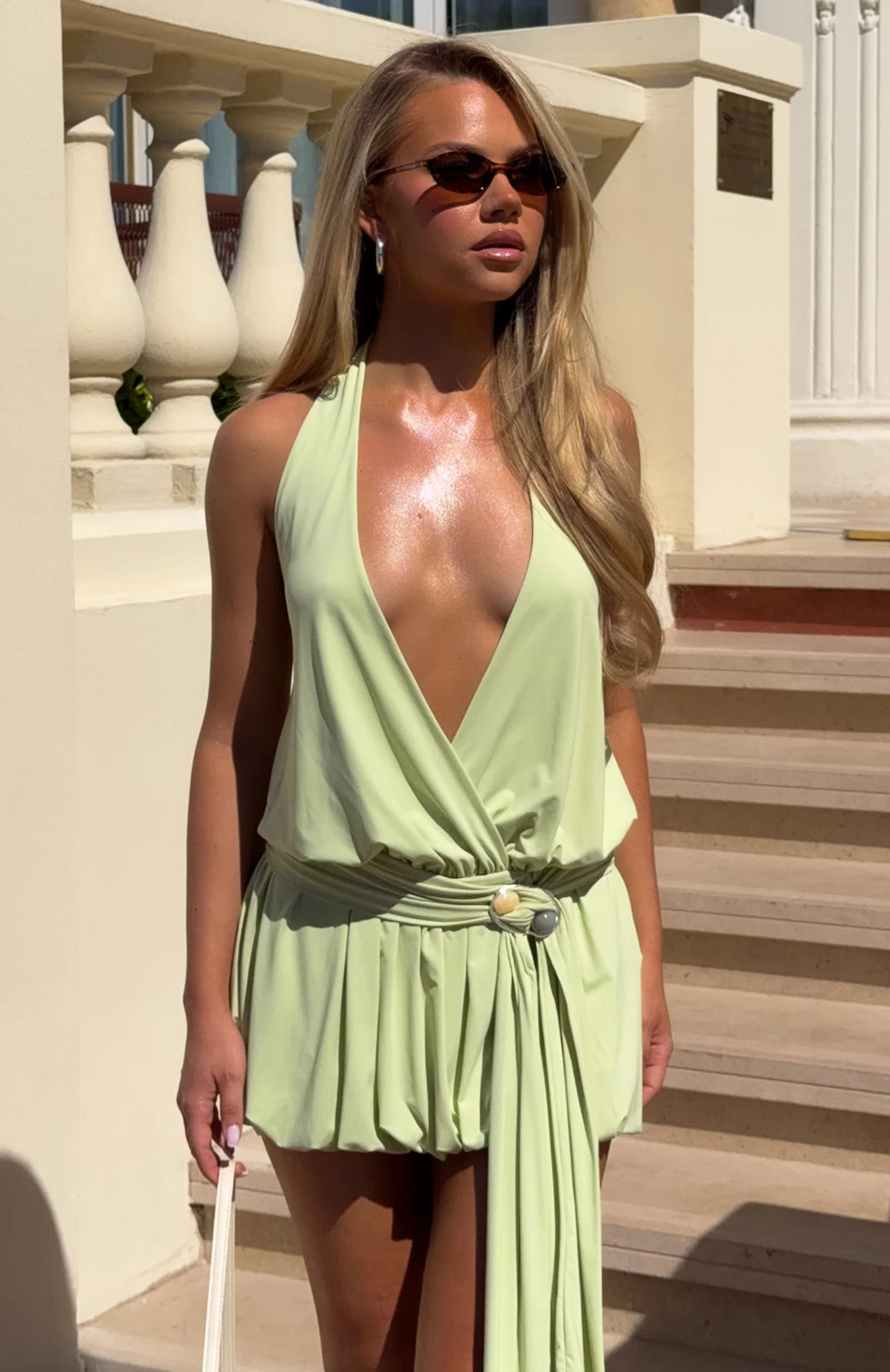 Viva Vibe Mini Dress Pistachio - Image 6
