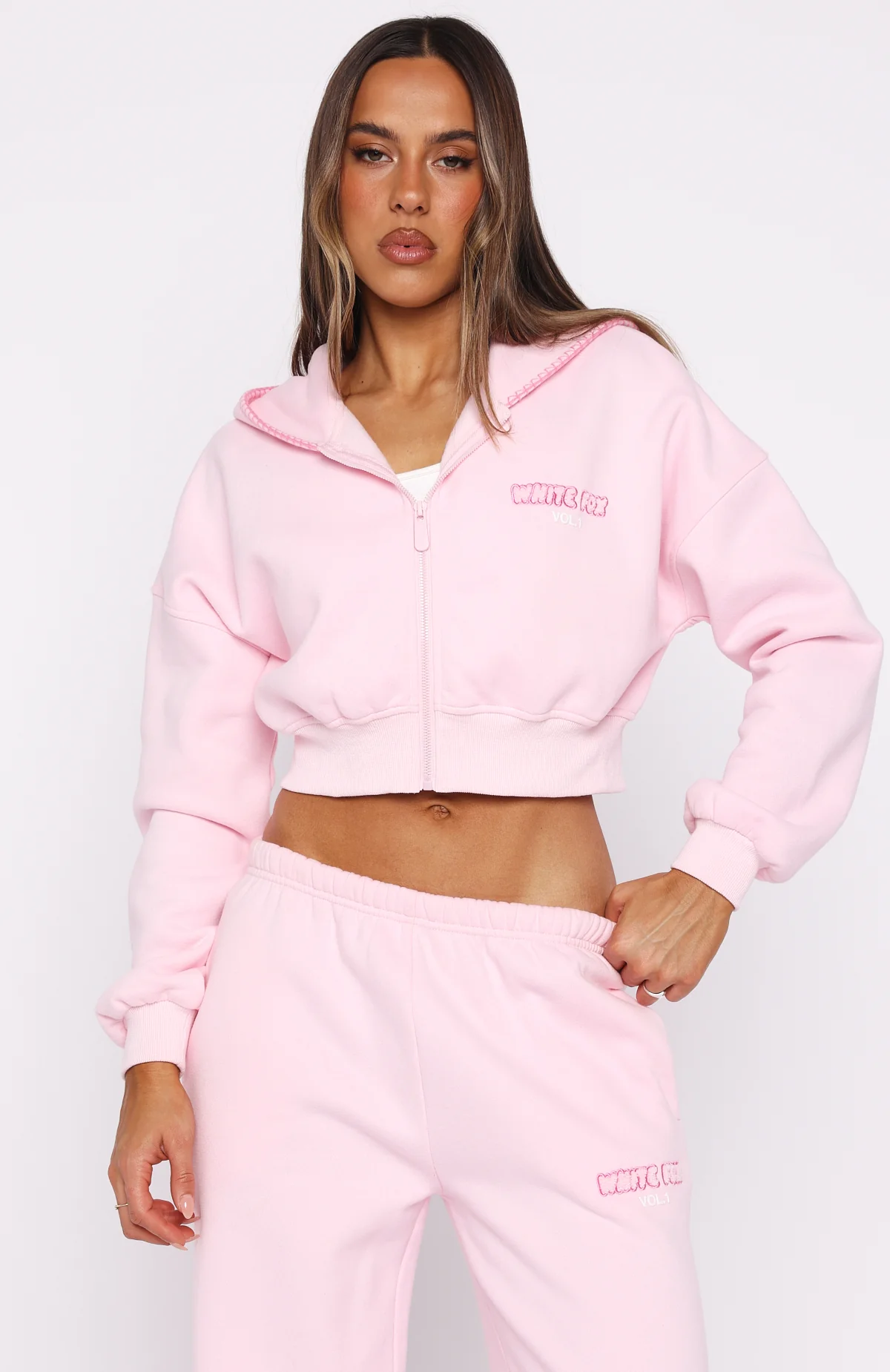 Vol. 1 Cropped Zip Front Hoodie Posy - Image 4