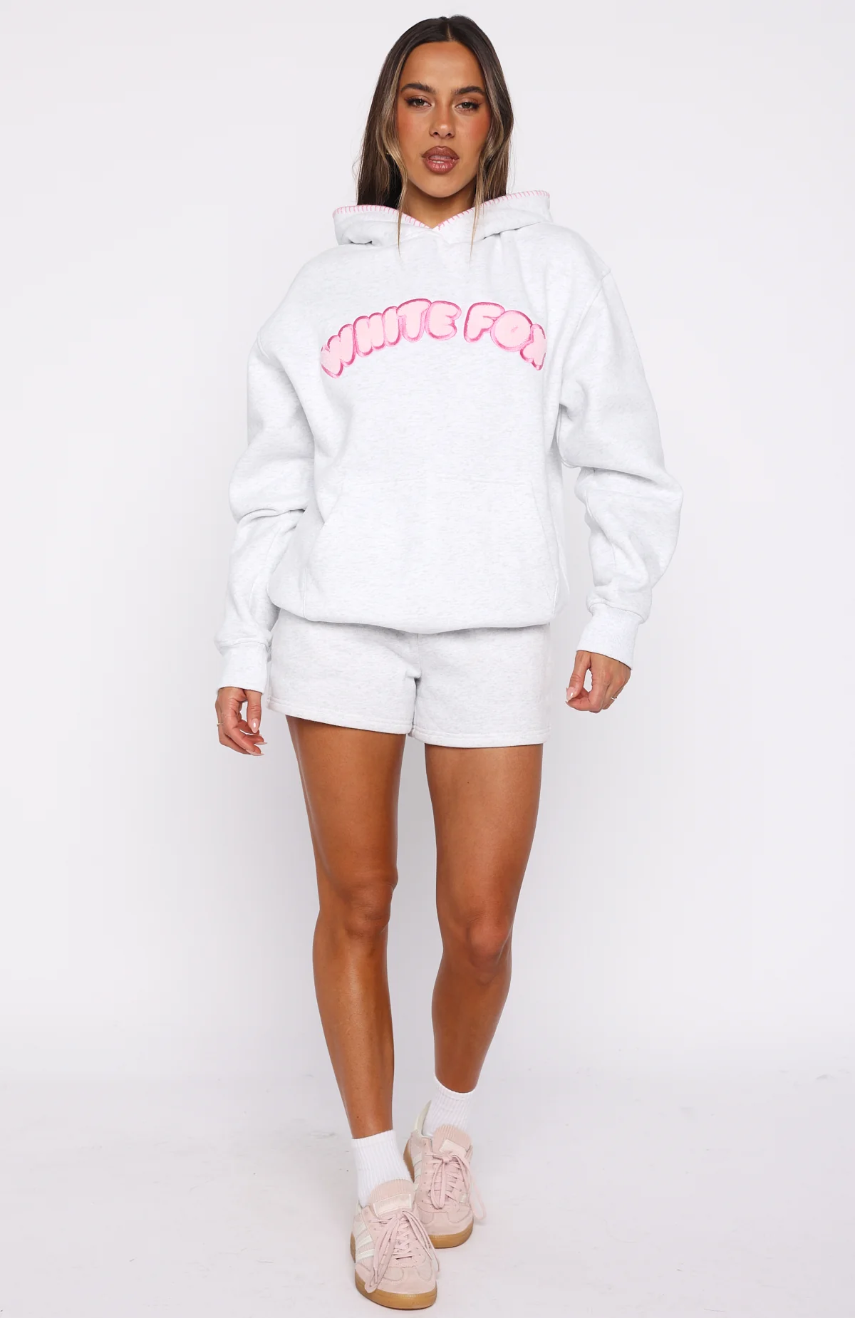 Vol. 1 Front Graphic Oversized Hoodie Grey Marle - Image 7