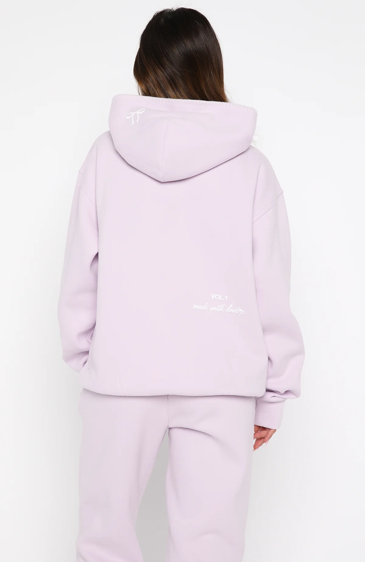 Vol. 1 Front Graphic Oversized Hoodie Lilac - Image 4