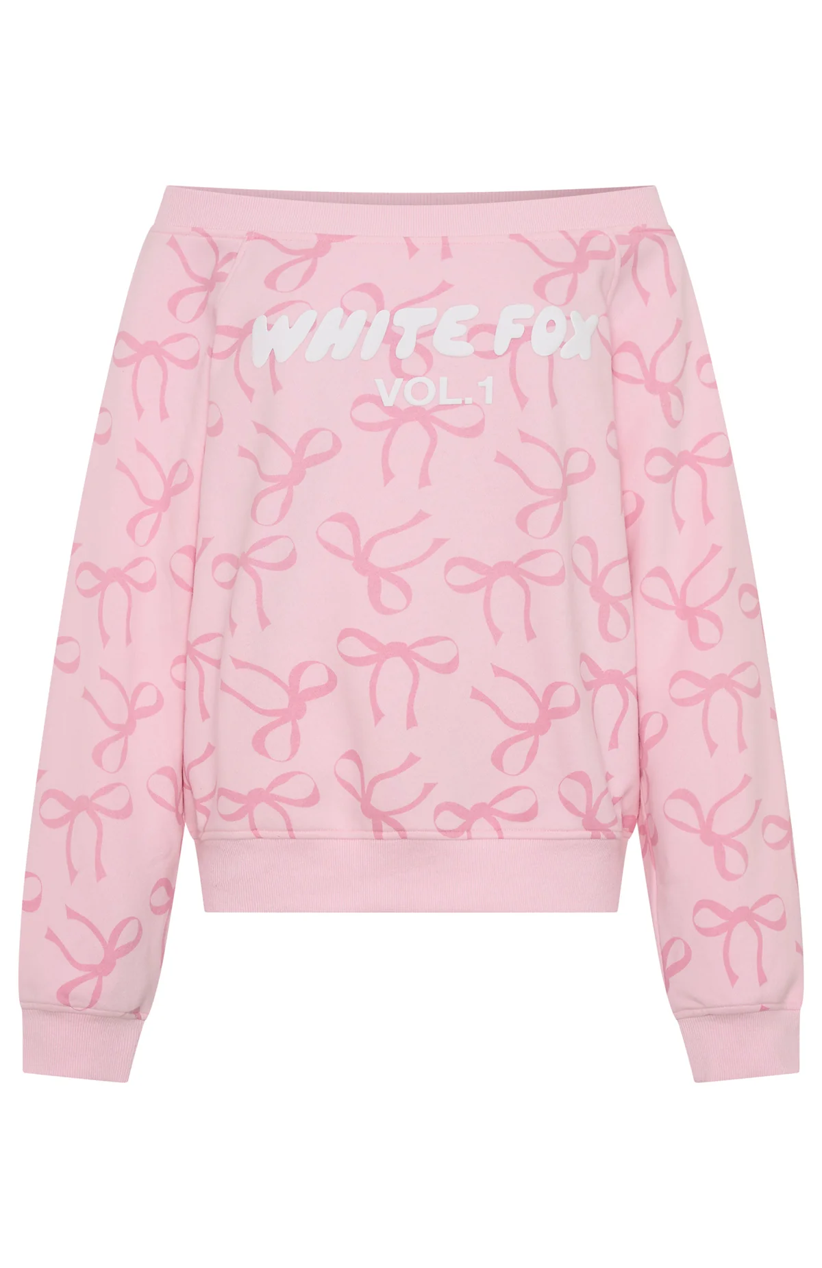 Vol. 1 Off Shoulder Printed Sweater Posy Bow - Image 8
