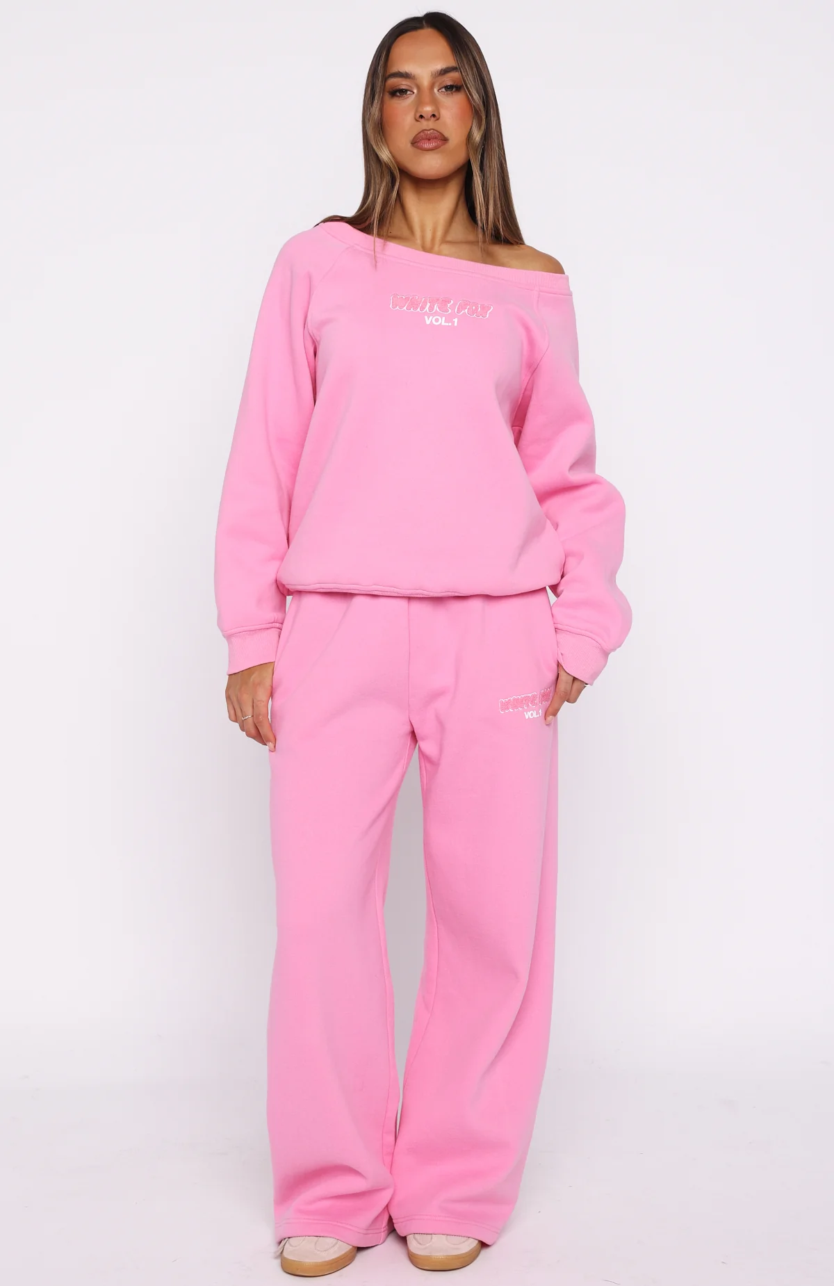 Vol. 1 Off Shoulder Sweater Bubblegum - Image 6