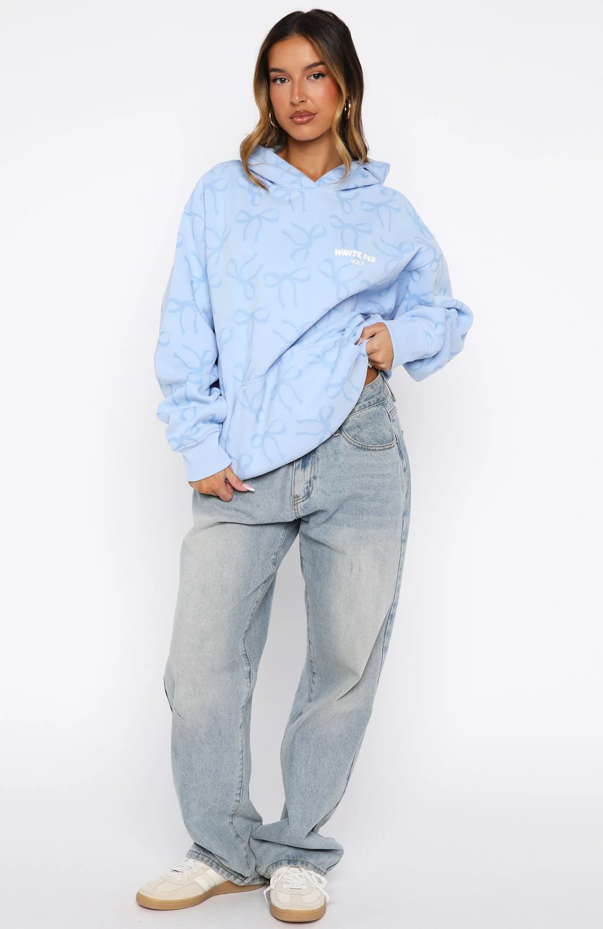 Vol. 1 Oversized Printed Hoodie Blue Bow - Image 6