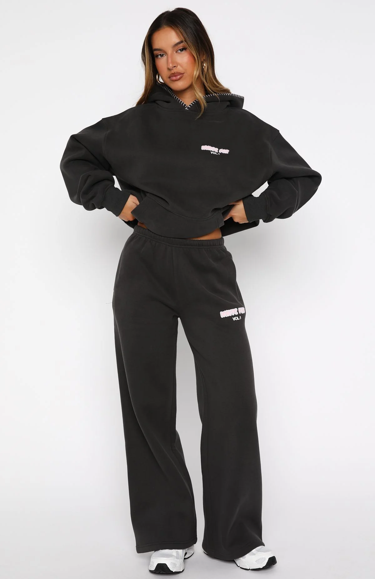 Vol. 1 Wide Leg Sweatpants Charcoal - Image 3