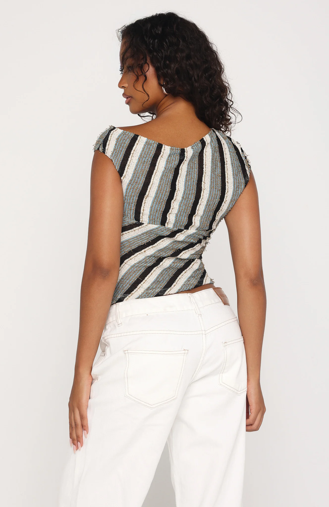 Waiting for Tomorrow Top Brown/Blue Stripe - Image 5