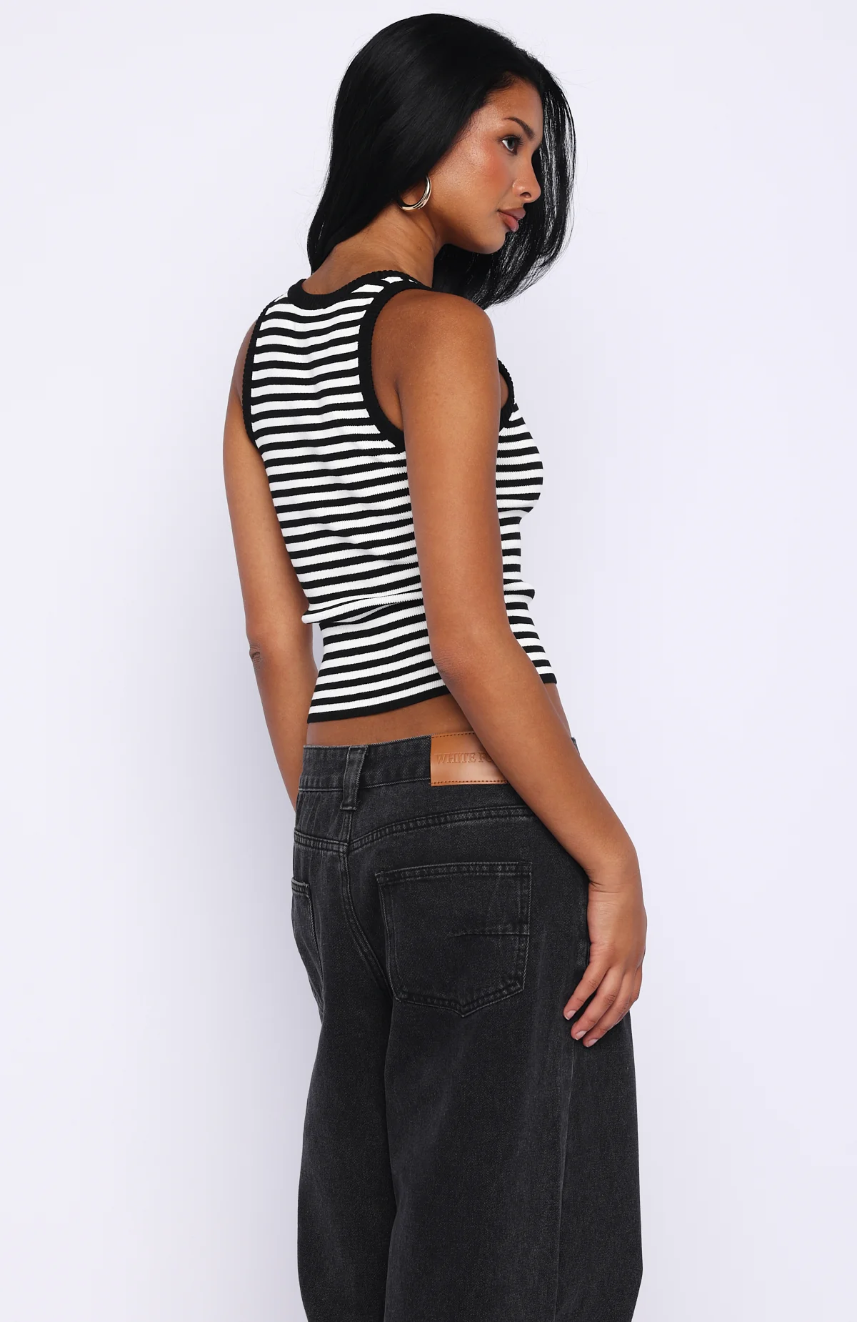 Wanting Problems Knit Top Black/White Stripe - Image 4