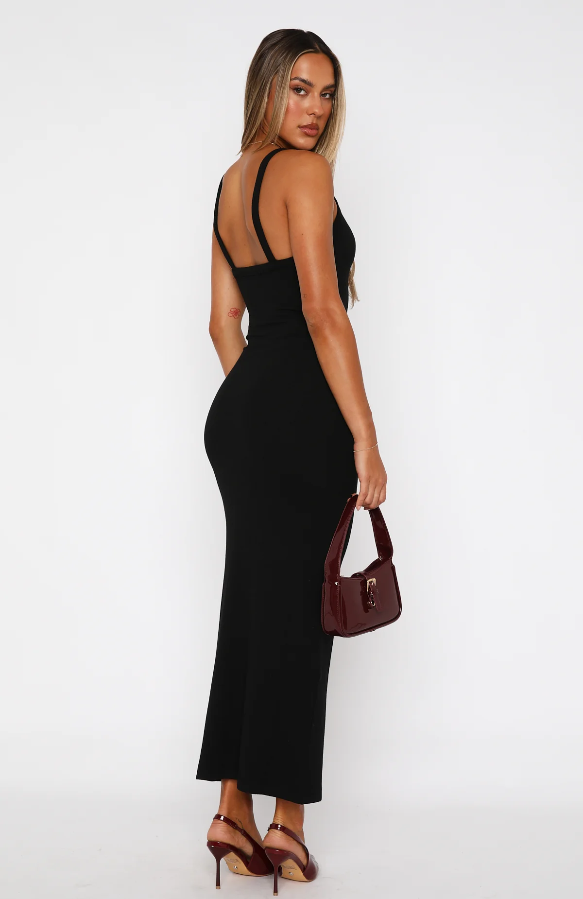 We Can Work It Out Ribbed Maxi Dress Black - Image 4