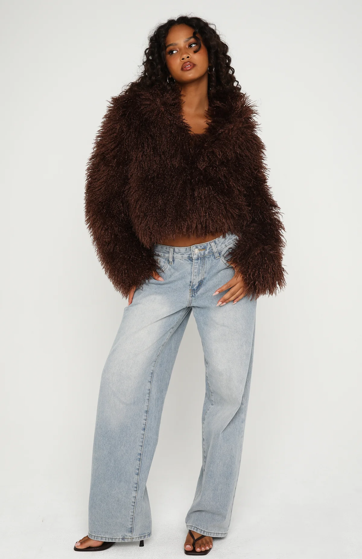 Weekend Away Fur Jacket Chocolate - Image 5