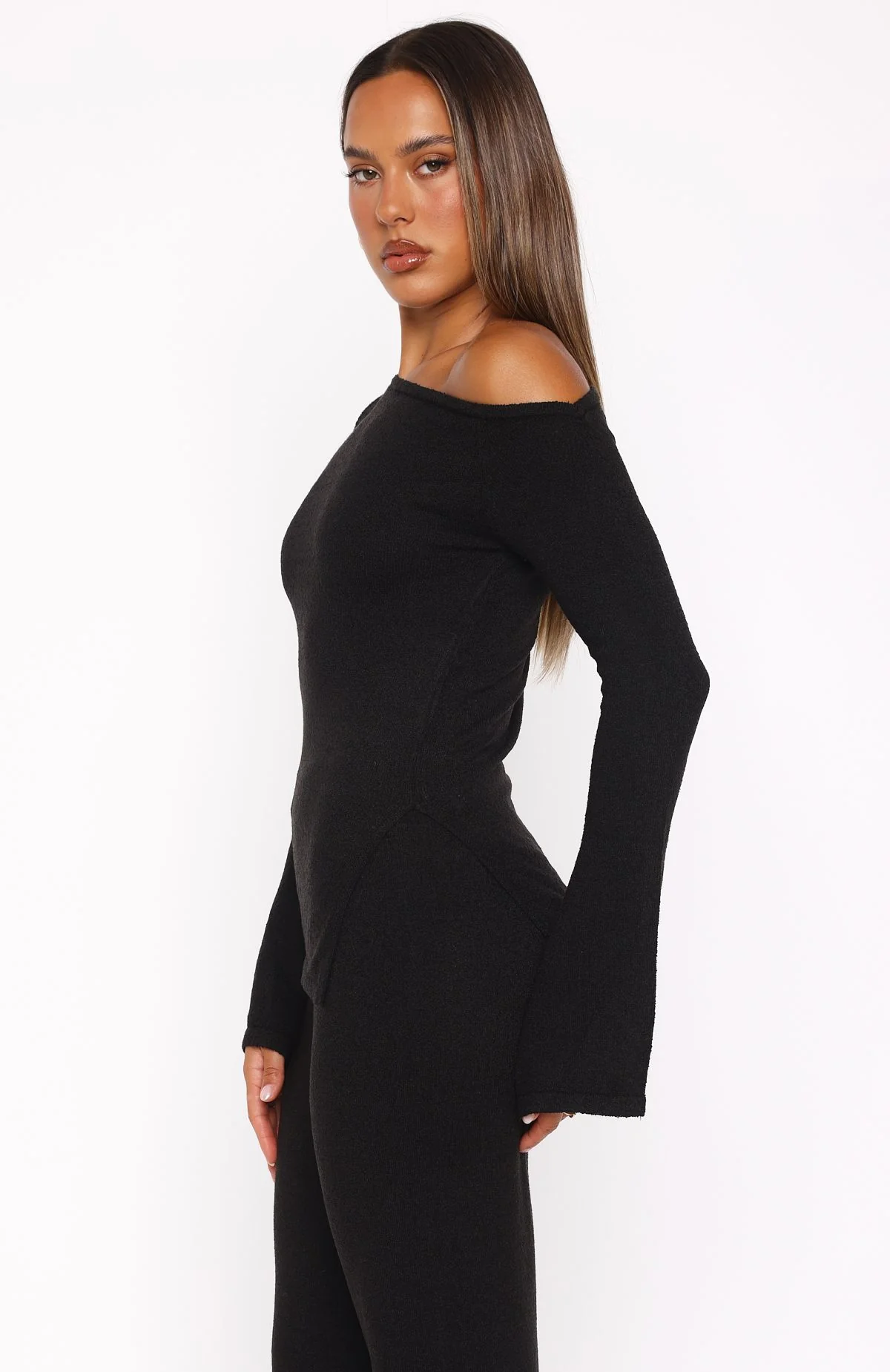 We'll Be Fine Long Sleeve Top Black - Image 3