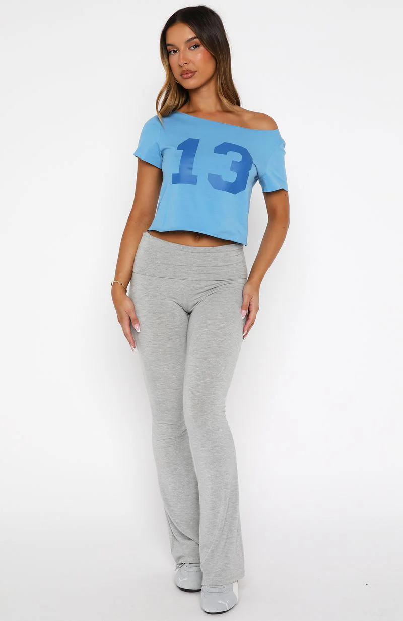 Whenever You're Ready Off Shoulder Relaxed Tee Blue - Image 6