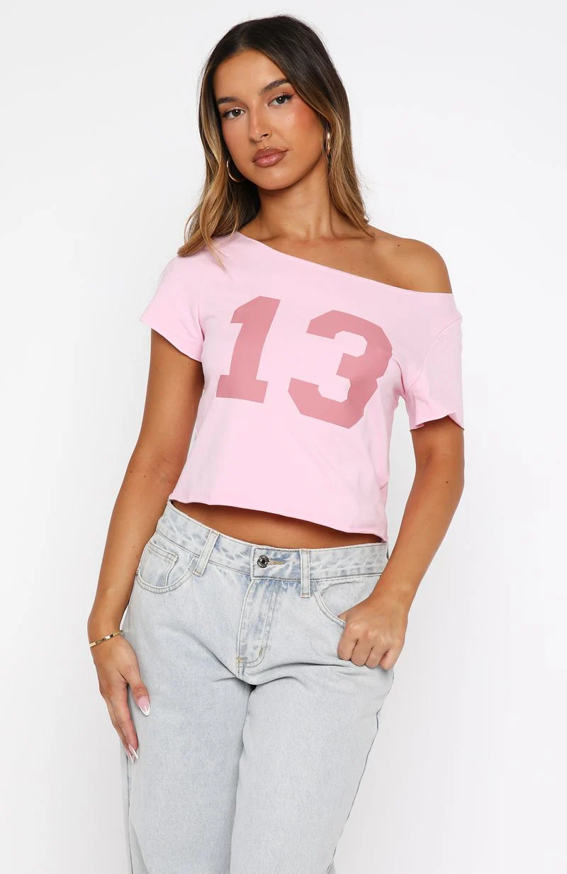 Whenever You're Ready Off Shoulder Relaxed Tee Pink - Image 2