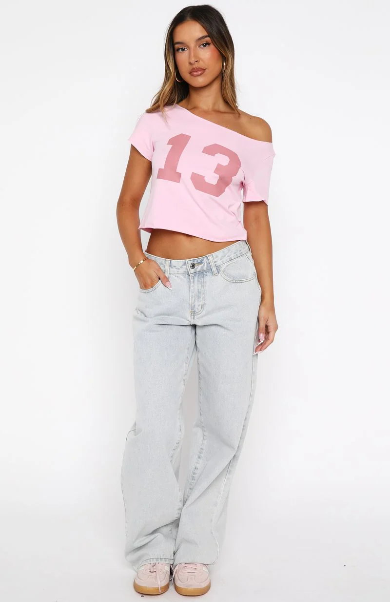 Whenever You're Ready Off Shoulder Relaxed Tee Pink - Image 5