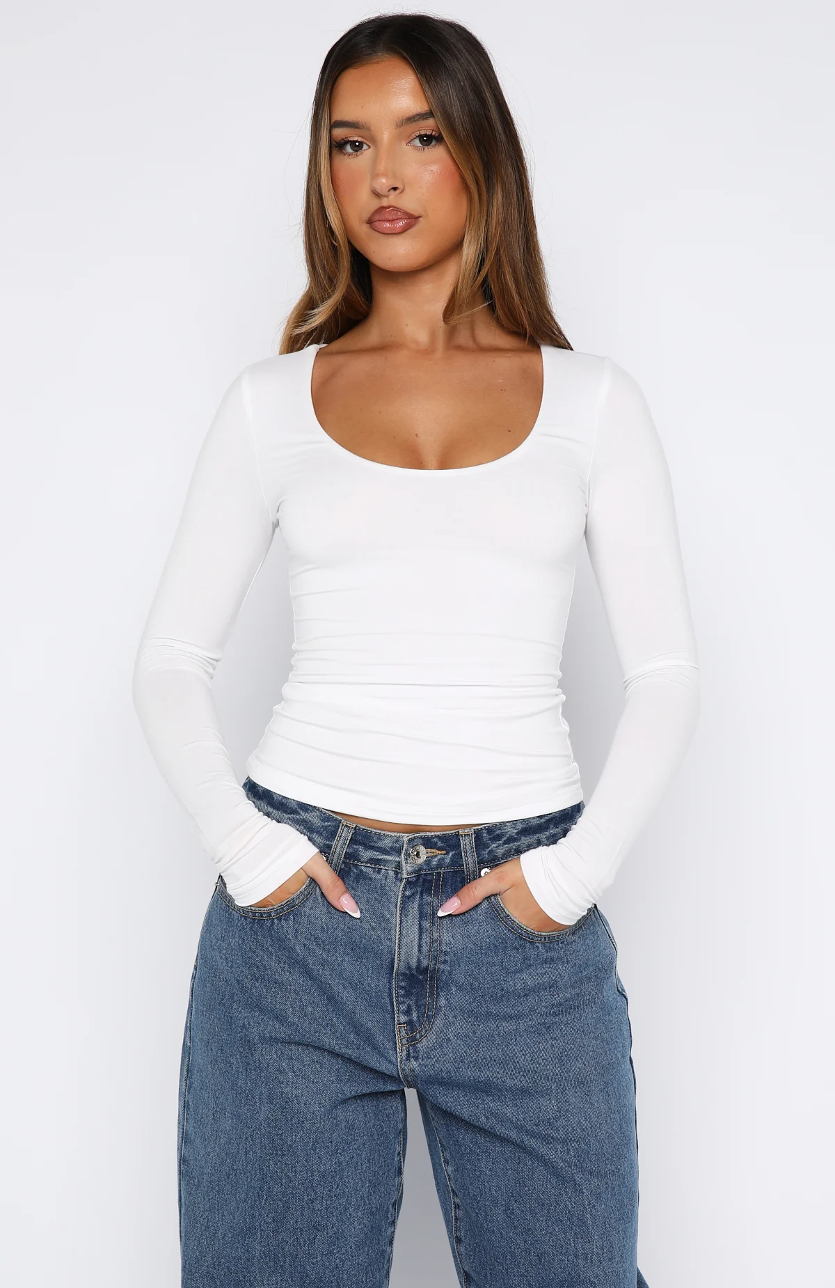 Whisper To You Long Sleeve Top White - Image 3