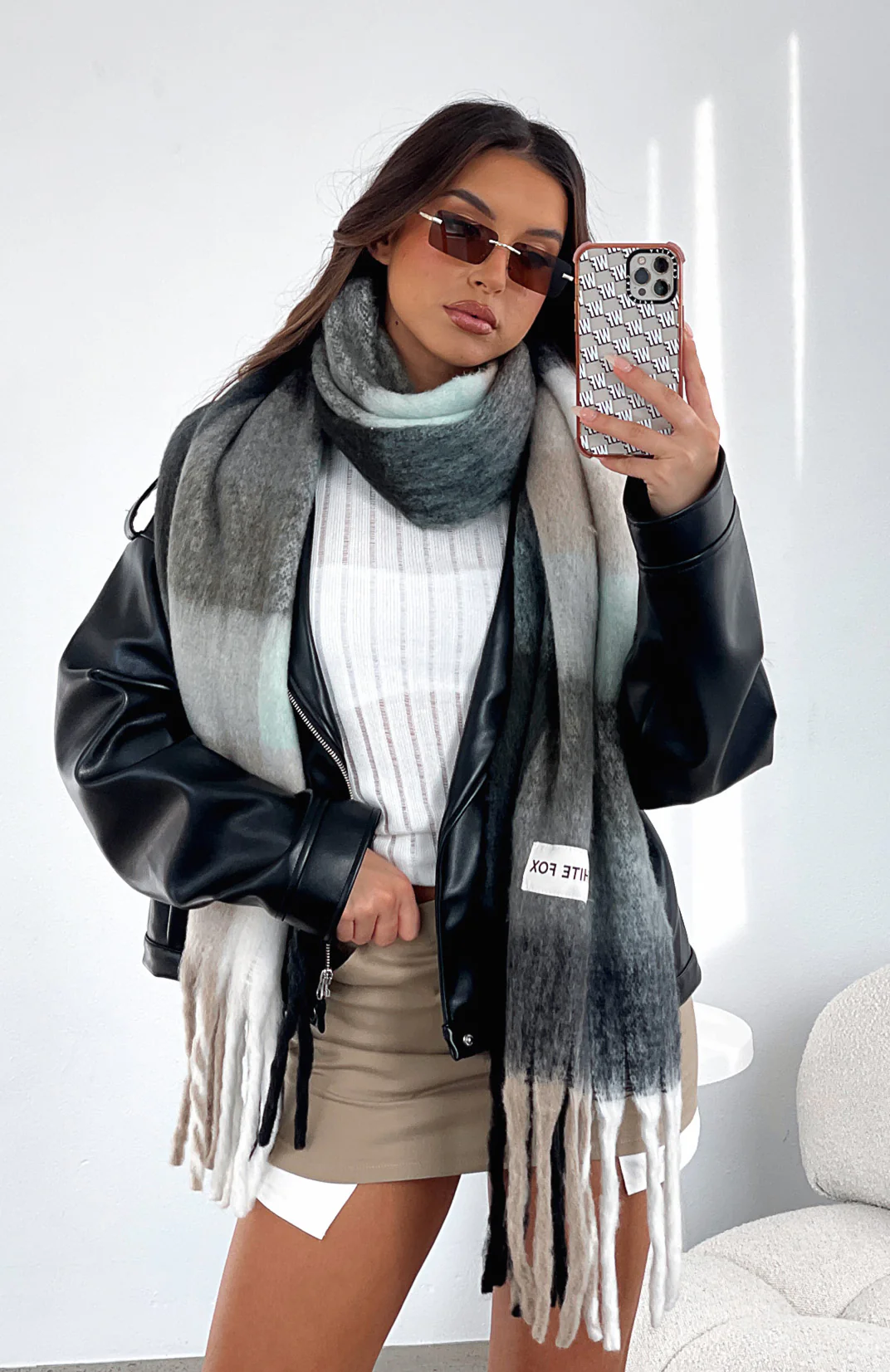 Winter Warmth Oversized Scarf Teal - Image 6
