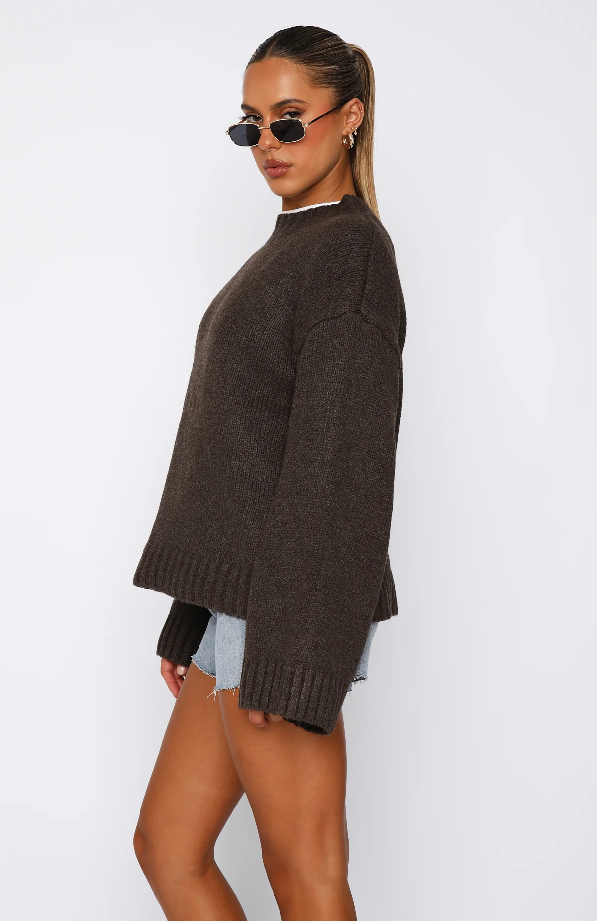 Winter's Chill Knit Sweater Chocolate - Image 3