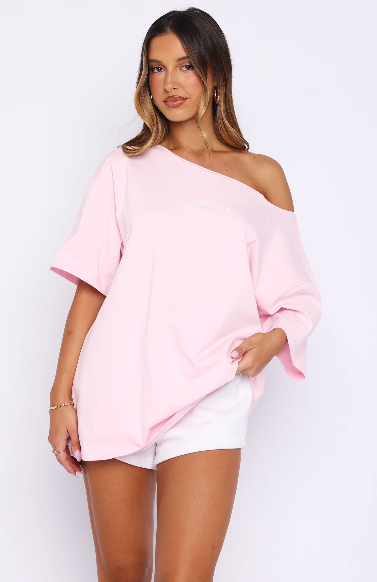 Wishing For It Off Shoulder Oversized Tee Posy - Image 2
