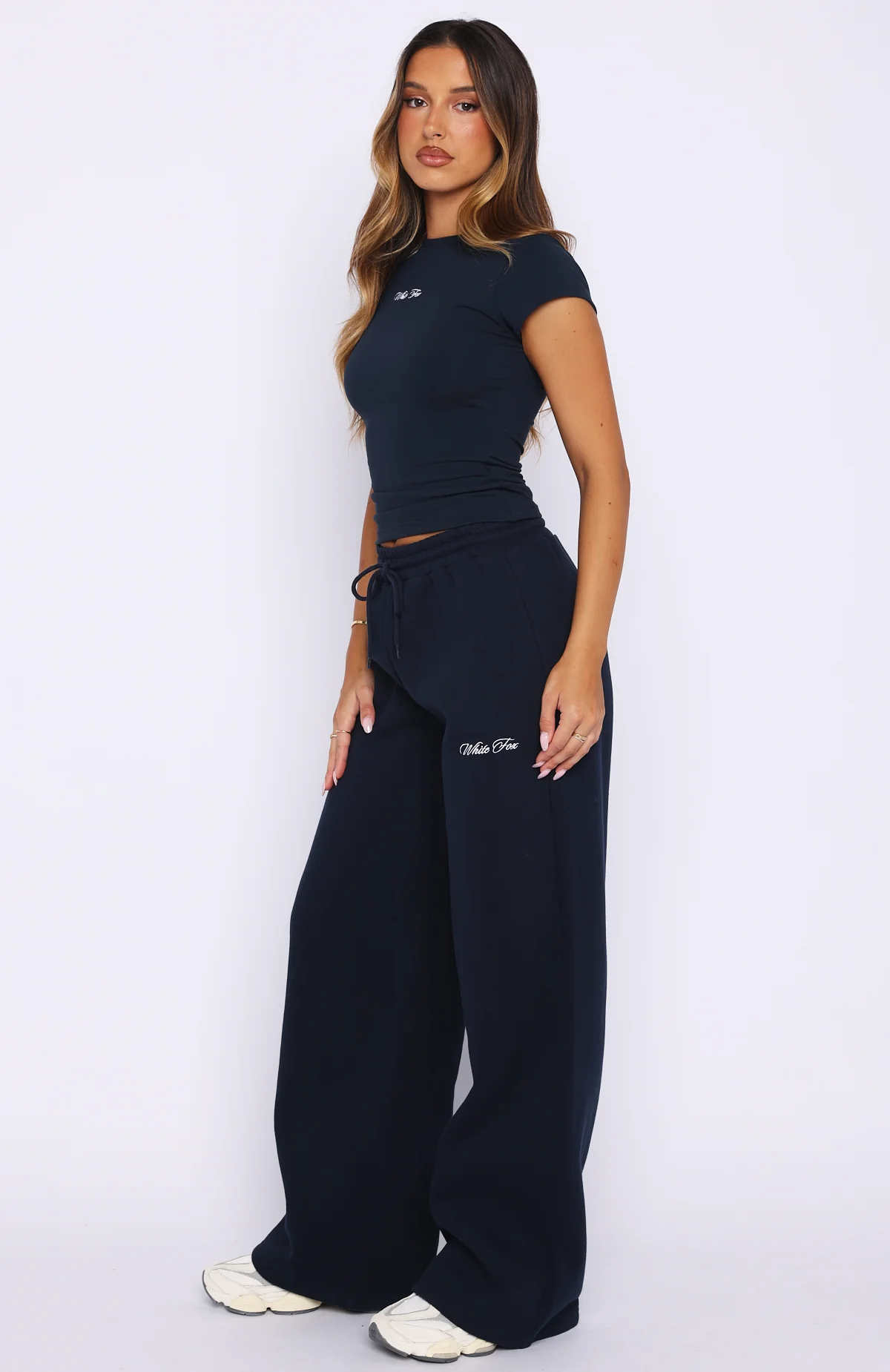 Wishing For It Wide Leg Sweatpants Navy - Image 4