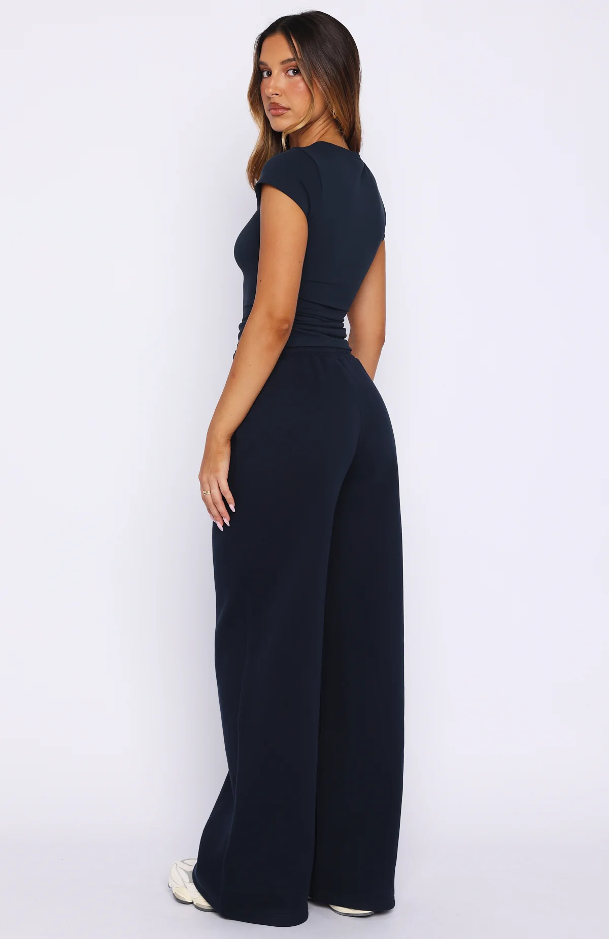 Wishing For It Wide Leg Sweatpants Navy - Image 5