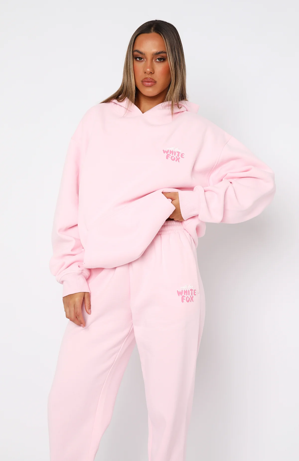 With Love Always Oversized Hoodie Baby Pink - Image 3