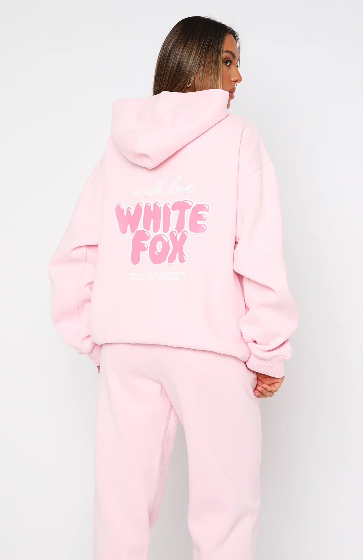 With Love Always Oversized Hoodie Baby Pink - Image 5