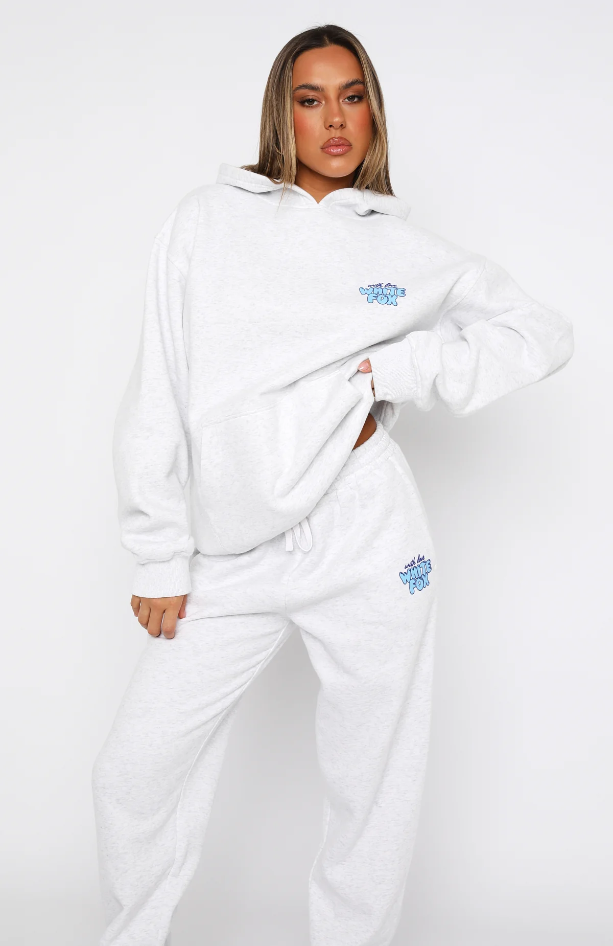 With Love Always Oversized Hoodie Grey Marle - Image 2