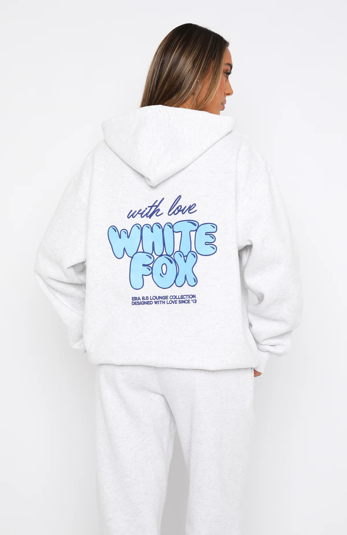 With Love Always Oversized Hoodie Grey Marle - Image 4