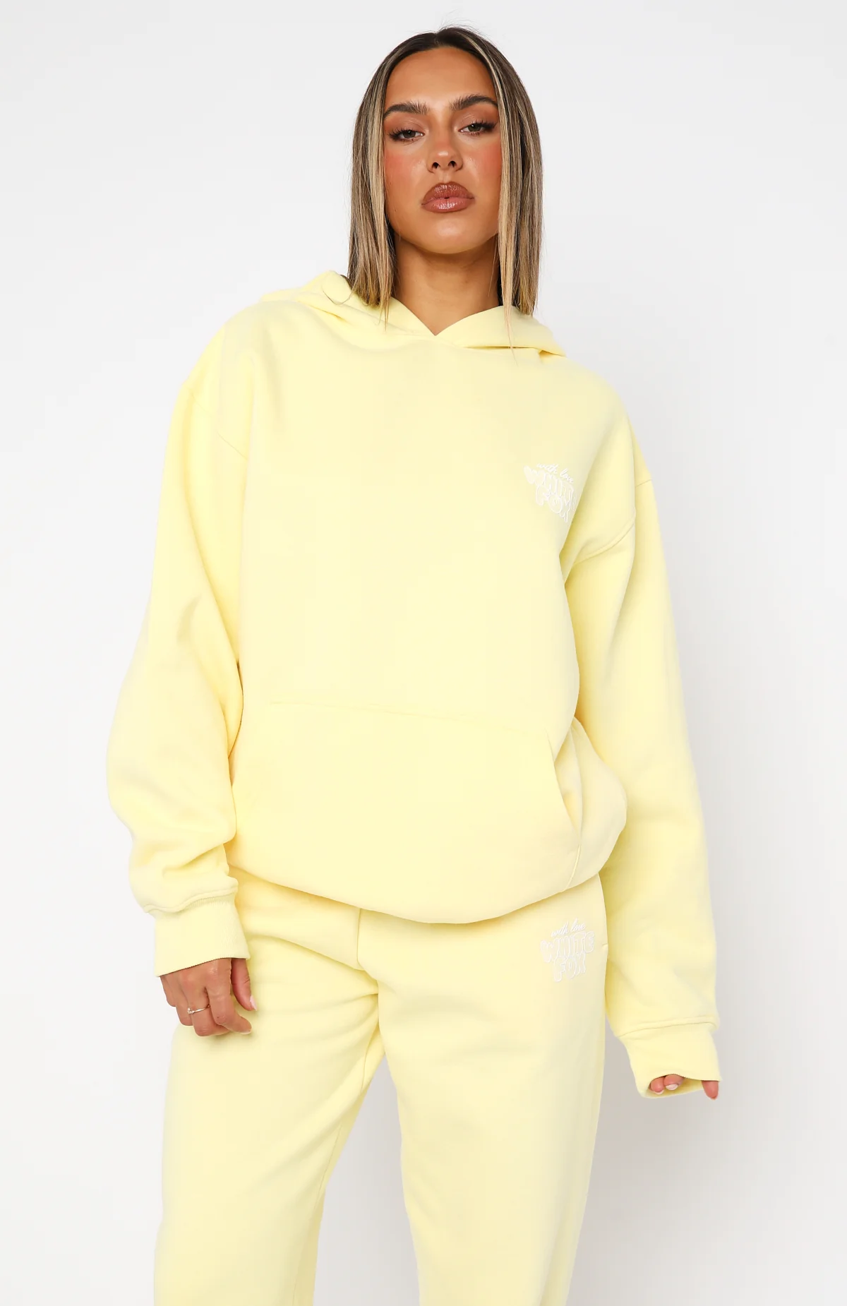 With Love Always Oversized Hoodie Lemon - Image 2