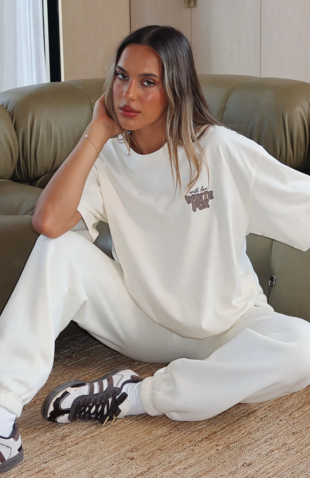 With Love Always Oversized Tee Cream - Image 2