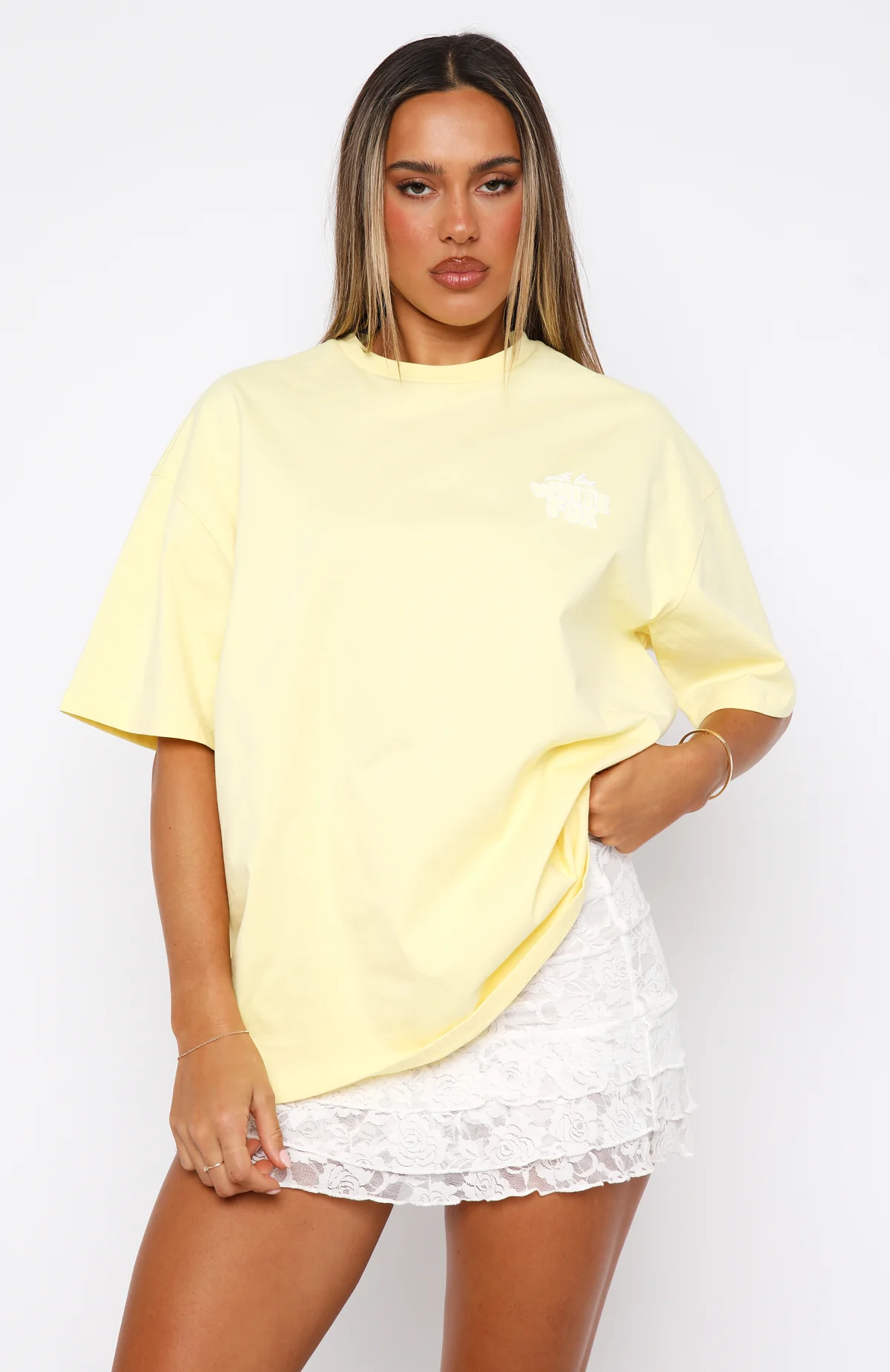 With Love Always Oversized Tee Lemon - Image 2