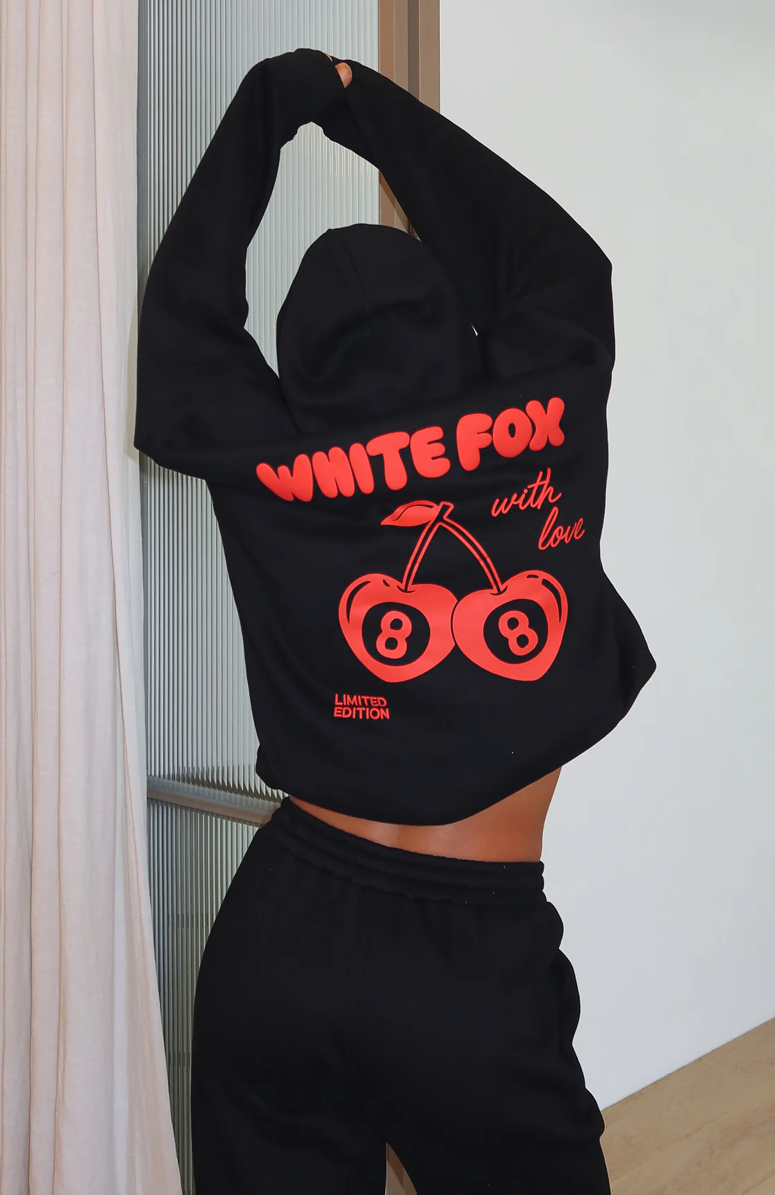With Love In The Moment Oversized Hoodie Black - Image 5