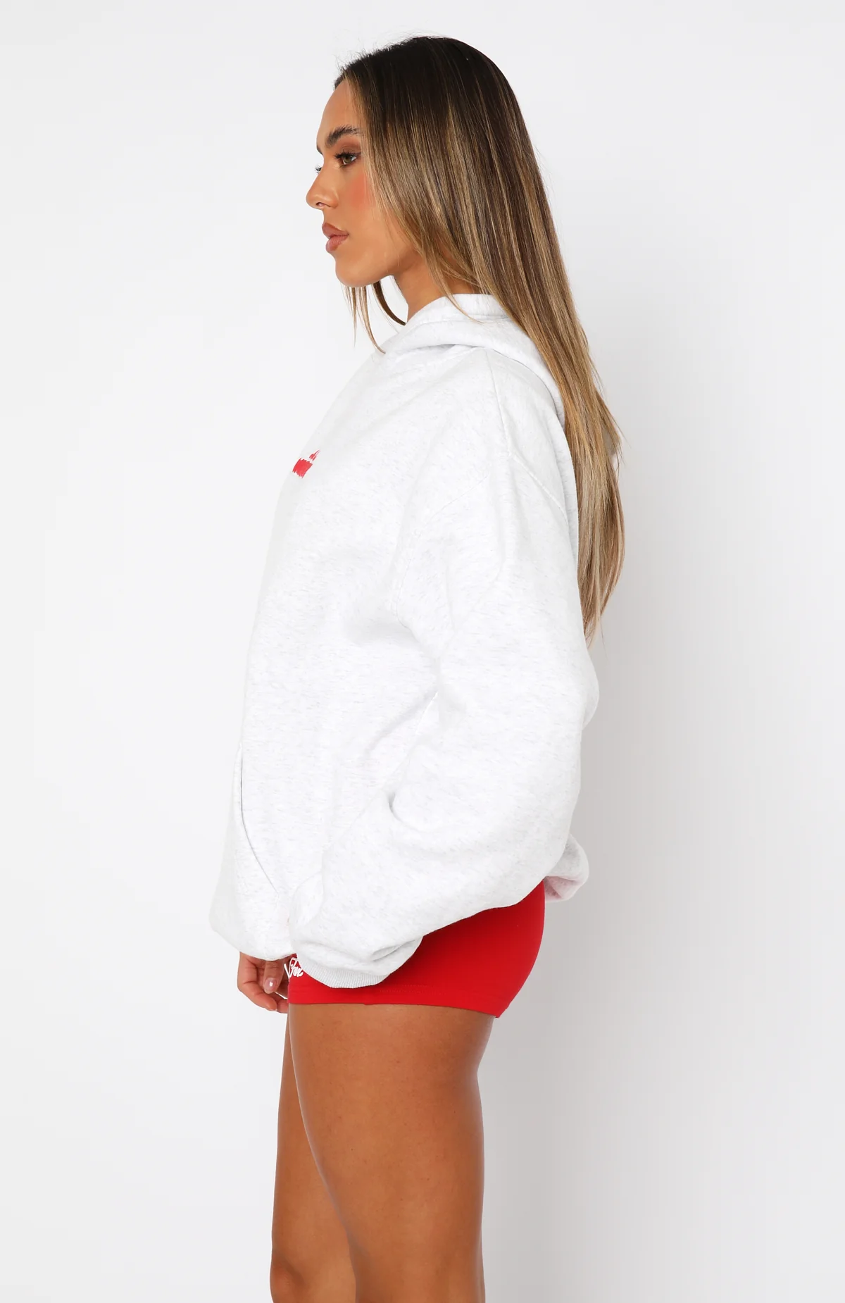With Love In The Moment Oversized Hoodie Grey Marle - Image 3