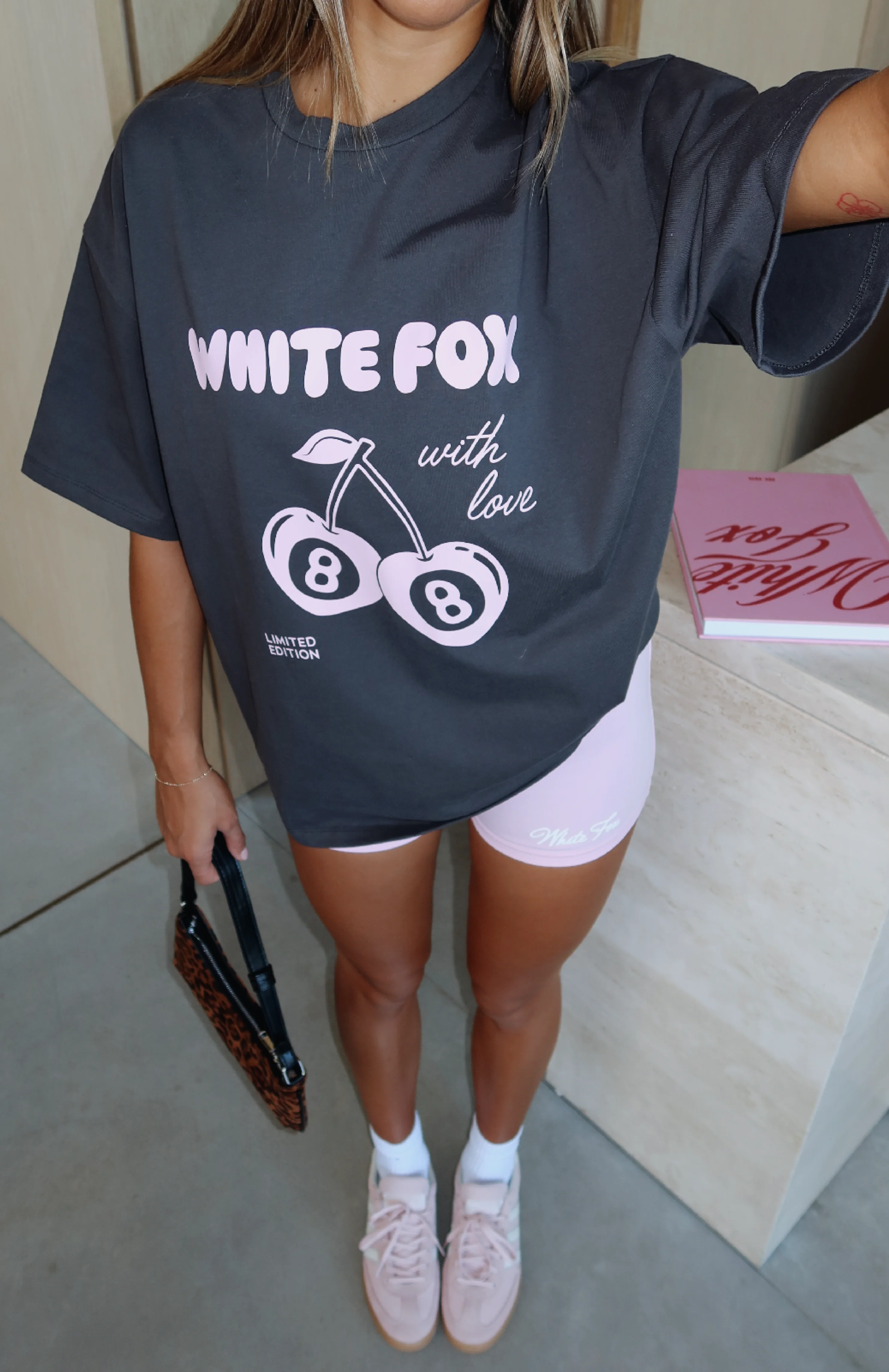 With Love In The Moment Oversized Tee Charcoal - Image 6