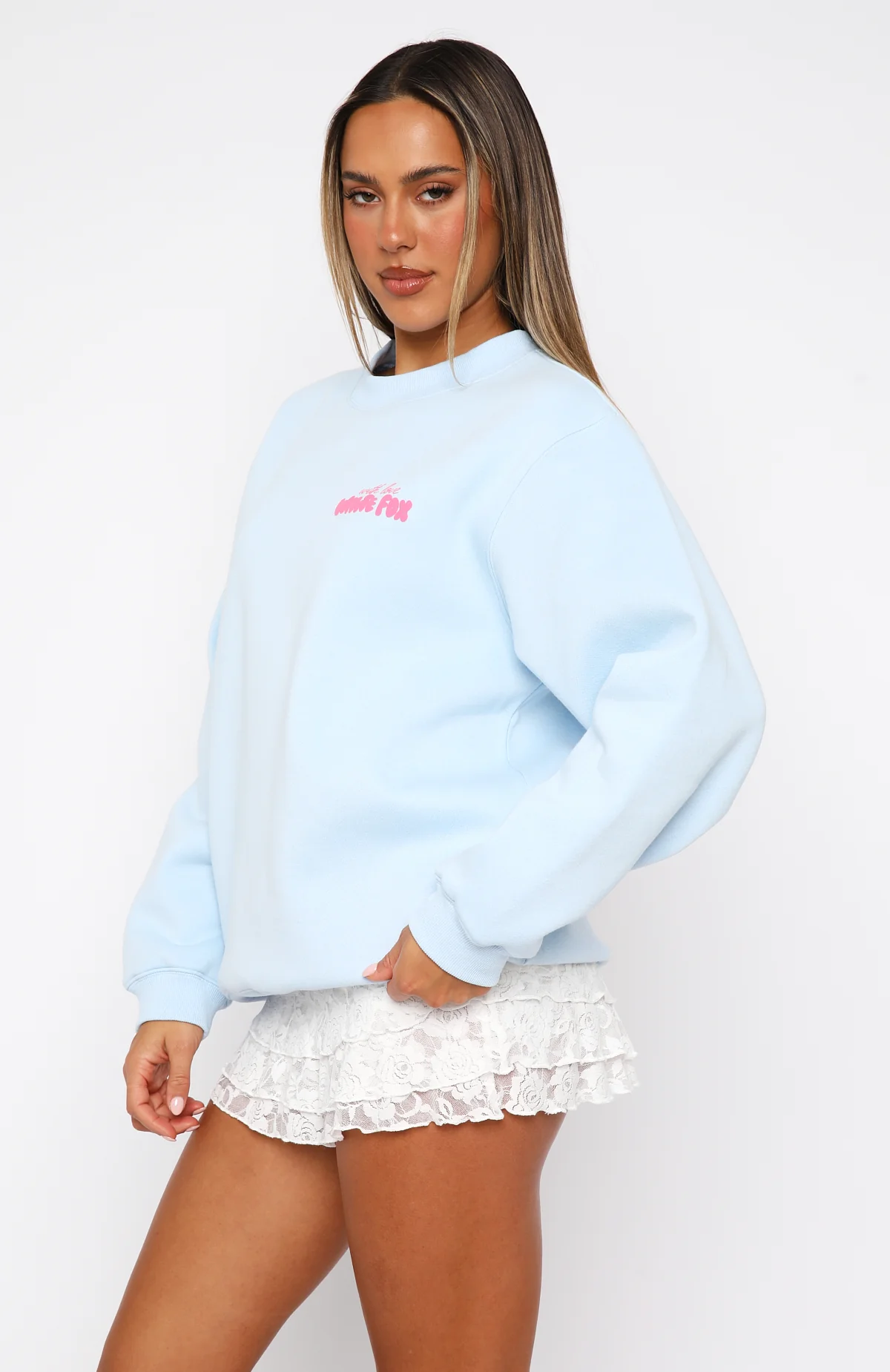 With Love & Romance Oversized Sweater Baby Blue - Image 3