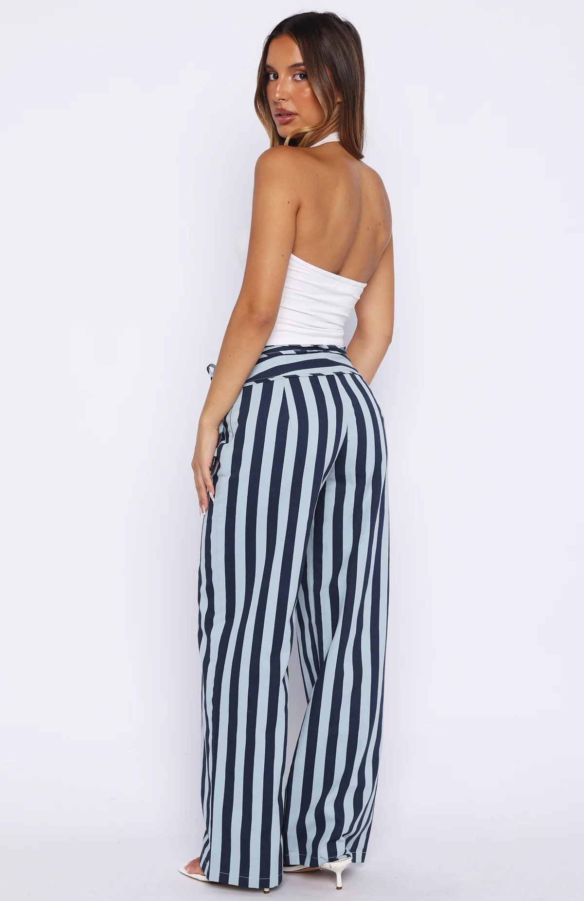 Won't Look Back Pants Blue Stripe - Image 4