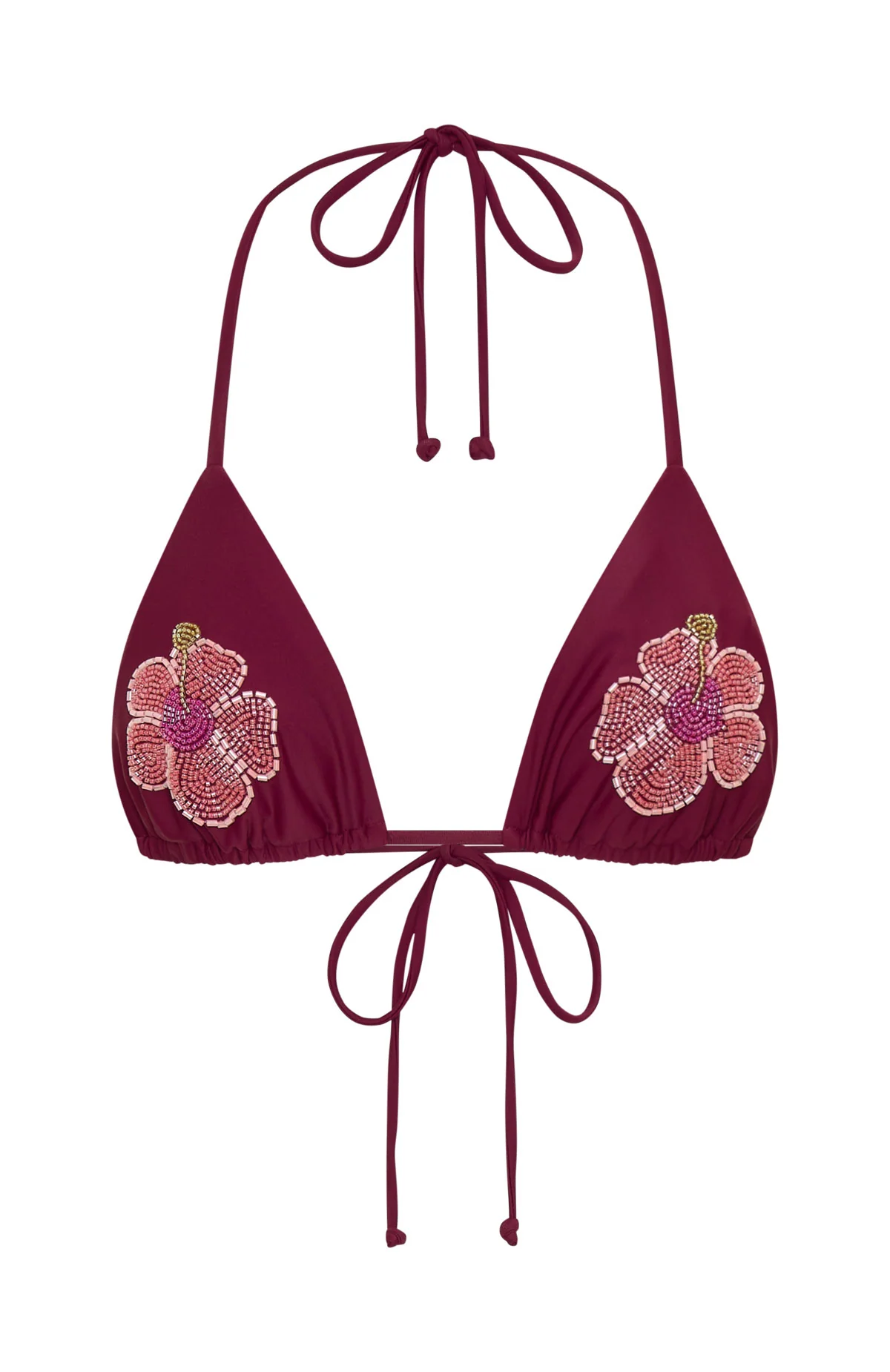 Yolanda Beaded Bikini Top Sangria - Image 7