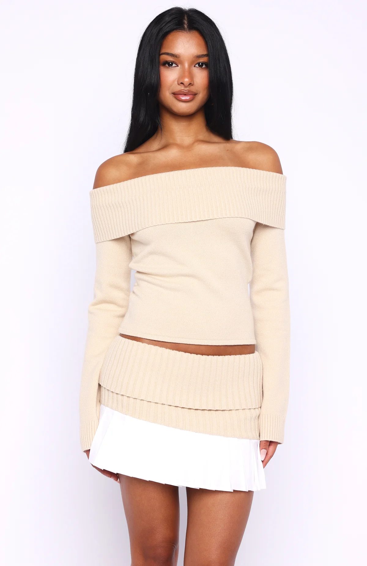 You Did It Again Mini Skirt Beige - Image 3