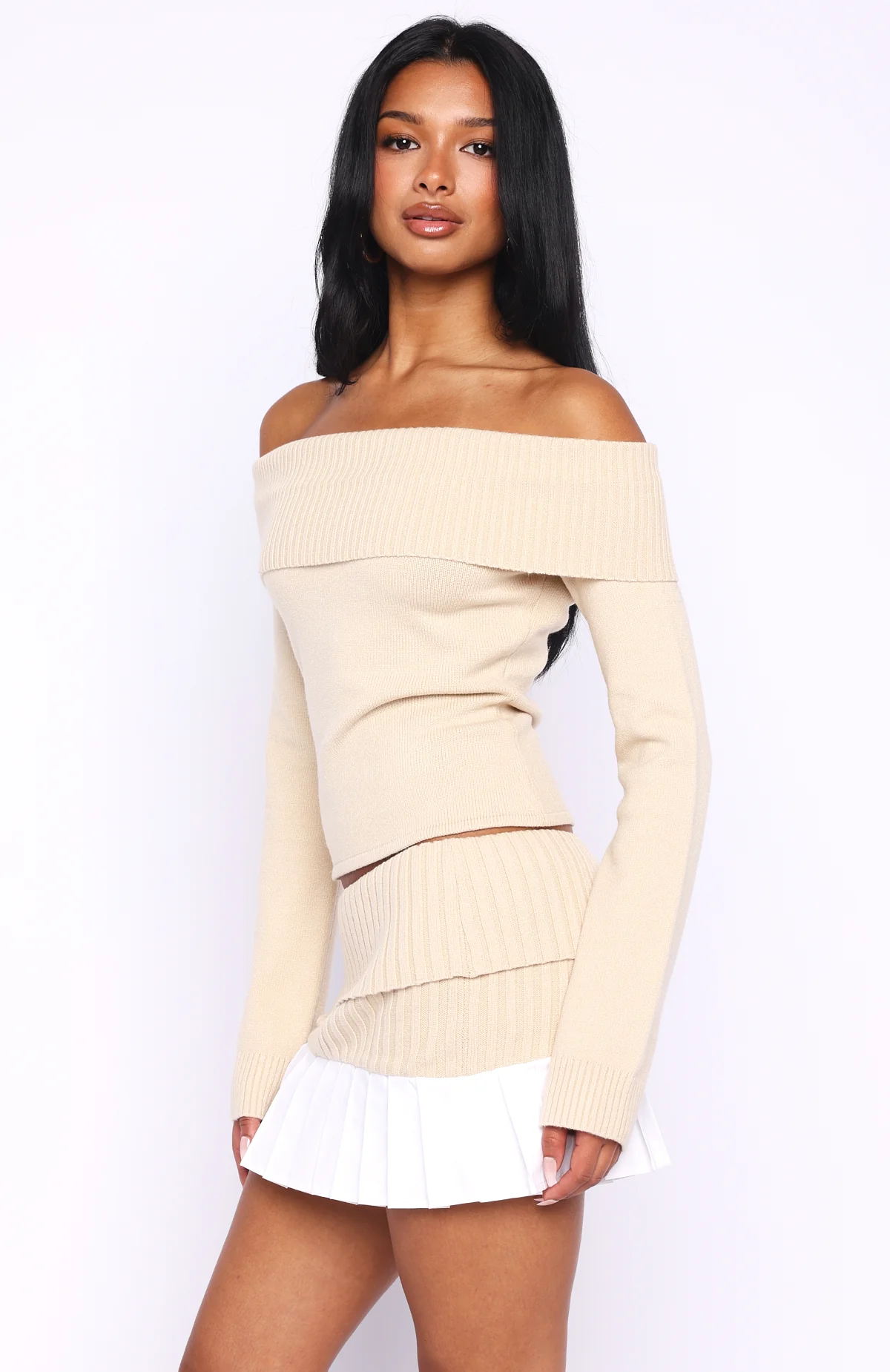 You Did It Again Mini Skirt Beige - Image 4