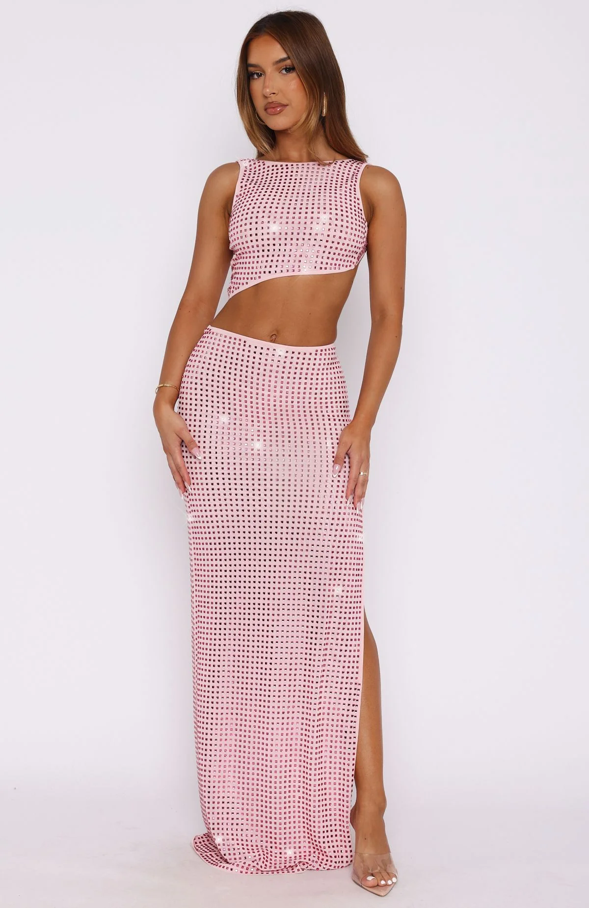 Your Baby Embellished Maxi Dress Baby Pink - Image 2