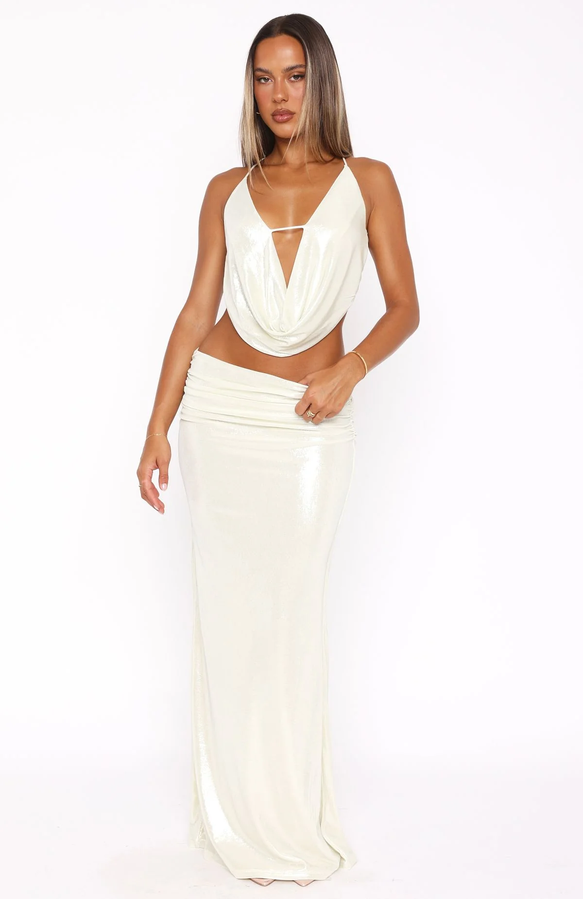 You're So Heartless Maxi Skirt Pearl - Image 3